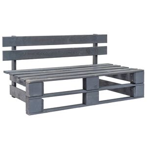 vidaXL Banco de pal&eacute;s para jard&iacute;n madera gris