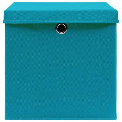 VidaXL Cajas de almacenaje 10 uds tela no tejida verde 28x28x28 cm