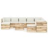 vidaXL Muebles de jard&iacute;n 11 pzas con cojines madera impregnada verde