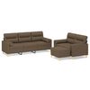 vidaXL Juego de sofás con cojines 3 piezas tela marrón