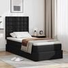 vidaXL Cama con almacenamiento Negro 90 x 190 cm Cuero sint&eacute;tico