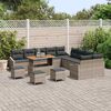 vidaXL Conjunto de sof&aacute; de jard&iacute;n 13 pcs Gris Claro y Gris Oscuro
