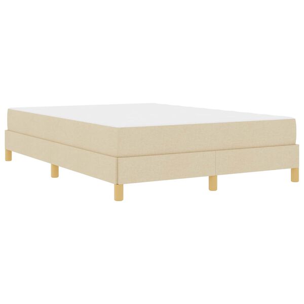 vidaXL Cama tipo Box Spring con colch&oacute;n Crema 160 x 200 cm tela