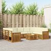 vidaXL Juegos de sof&aacute;s 10 pcs Natural y Crema Madera de Acacia S&oacute;lida