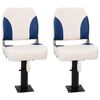 vidaXL Asiento plegable para barco juego de 2 azul y blanco 41x36x48 cm