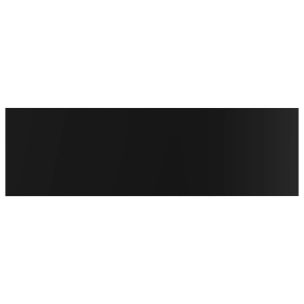 vidaXL Estante estanter&iacute;a 4uds contrachapada negro brillo 100x30x1,5cm