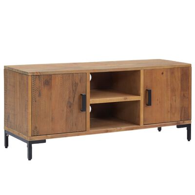 vidaXL Mueble para TV madera maciza de pino marrón 110x35x48 cm