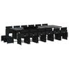 vidaXL Set de muebles jard&iacute;n 17 pzas con cojines rat&aacute;n sint&eacute;tico negro
