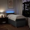 vidaXL Cama box spring con colch&oacute;n tela gris oscuro 90x190 cm