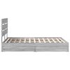 vidaXL Cama con almacenamiento con cabecera Gris Sonoma 150 x 200 cm