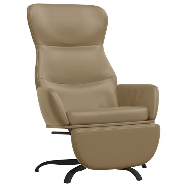 vidaXL Sill&oacute;n de relax con reposapi&eacute;s cuero sint&eacute;tico color capuchino