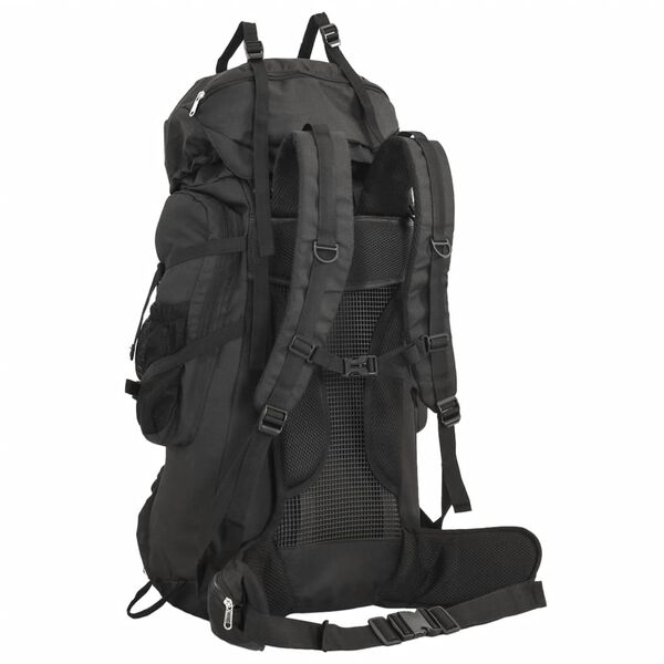 vidaXL Mochila de senderismo tela oxford negro 80 l