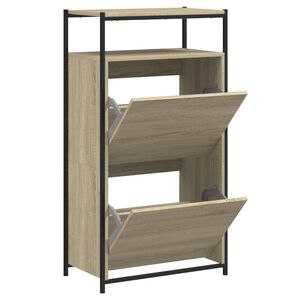 vidaXL Zapatero de madera de ingenier&iacute;a roble Sonoma 60x34x112 cm