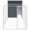 vidaXL Caseta de perros con corral acero galvanizado 165x455x181 cm