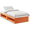 vidaXL Sof&aacute; cama con colch&oacute;n madera maciza pino marr&oacute;n cera 90x200 cm