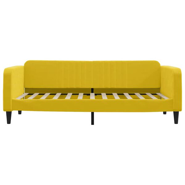 vidaXL Sof&aacute; cama sin colch&oacute;n terciopelo amarillo 90x200 cm