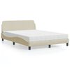 vidaXL Cama con colch&oacute;n Dover tela color crema 140x190 cm