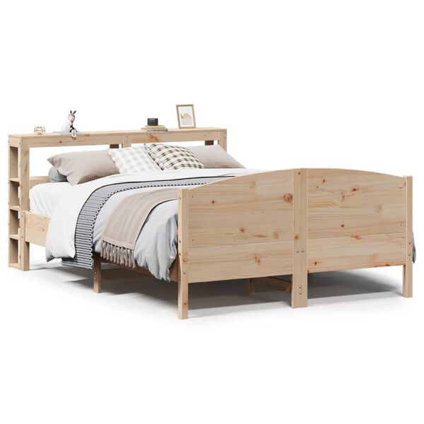 vidaXL Estructura de cama sin colch&oacute;n madera maciza de pino 160x200 cm