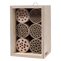 LUXUS-INSEKTENHOTELS Casa para abejas con orificios y tubitos de papel