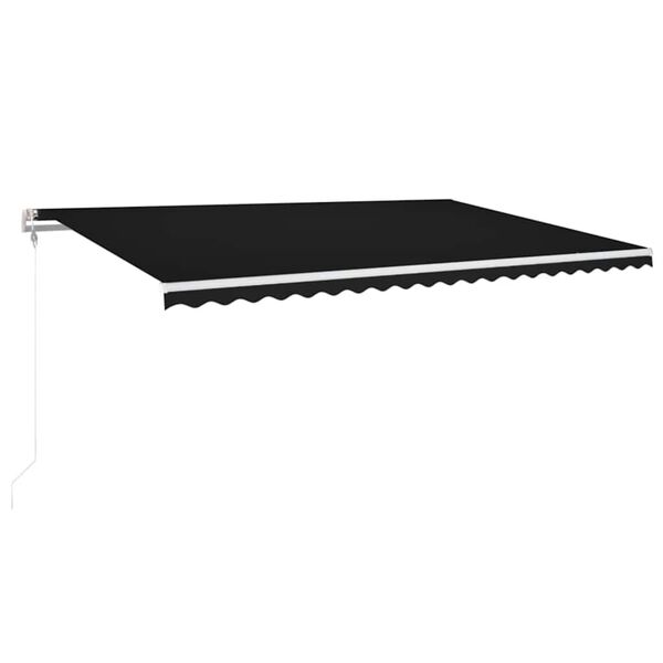 vidaXL Toldo autom&aacute;tico LED sensor de viento gris antracita 500x300 cm