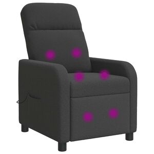 vidaXL Silla de masajes reclinable Gris oscuro Boucl&eacute;