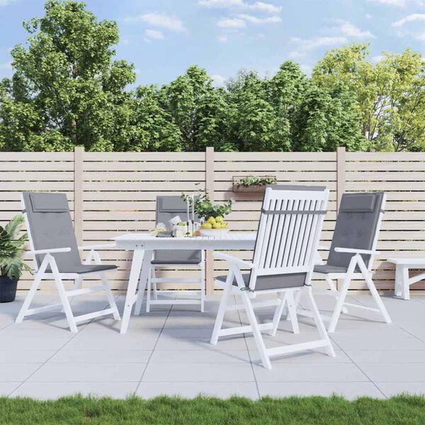 vidaXL Cojines de silla con respaldo alto 4 uds tela Oxford gris