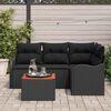 vidaXL Conjunto de sofás de jardín 5 pcs Negro ratán sintético