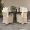 vidaXL Set comedor de jard&iacute;n 5 pzas con cojines rat&aacute;n sint&eacute;tico beige
