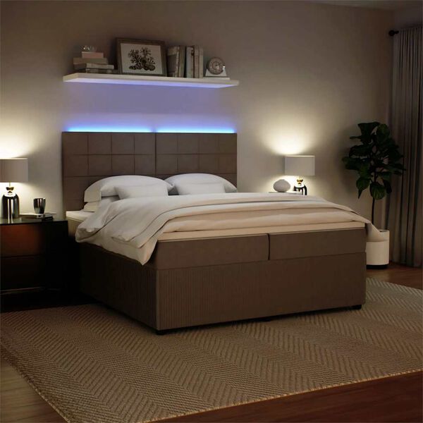 vidaXL Cama box spring con colch&oacute;n terciopelo gris claro 200x200 cm