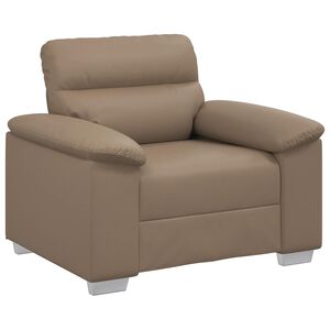 vidaXL Sill&oacute;n cuero sint&eacute;tico color capuchino 100x81x84 cm