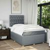 vidaXL Cama box spring con colch&oacute;n tela gris claro 120x200 cm