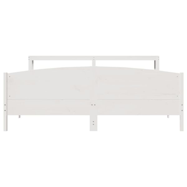 vidaXL Estructura de cama sin colch&oacute;n madera maciza blanca 200x200 cm