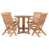 vidaXL Set de comedor de jard&iacute;n plegable 5 pzas madera maciza de teca