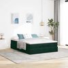 vidaXL Estructura de cama otomana con colch&oacute;n verde oscuro 140x200 cm