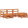 vidaXL Conjunto de Sof&aacute;s de Jard&iacute;n 6 pcs Marr&oacute;n Cera Pino macizo