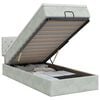 vidaXL Cama otomana con colch&oacute;n Gris Claro 90 x 190 cm Terciopelo