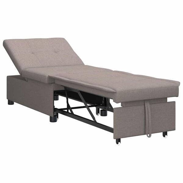 vidaXL Sof&aacute; cama desplegable Taup&eacute; 194 x 50 x 82 cm tela