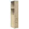 vidaXL Armario de ba&ntilde;o estrecho con ruedas madera roble Sonoma