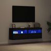vidaXL Mueble de TV Montado en la Pared Roble negro 60 x 30 x 40 cm