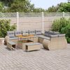 vidaXL Conjunto de sof&aacute;s de jard&iacute;n 13 pcs Beige rat&aacute;n sint&eacute;tico