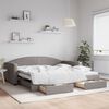 vidaXL Sof&aacute; cama nido con cajones tela gris taupe 100x200 cm