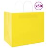 vidaXL Bolsas de papel con asas 50 uds amarillas 32x22x28 cm