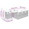 vidaXL Set comedor de jard&iacute;n 9 pzas cojines rat&aacute;n sint&eacute;tico gris claro