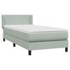 vidaXL Cama box spring con colch&oacute;n terciopelo gris claro 90x220 cm