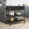 vidaXL Carrito de cocina de madera de ingenier&iacute;a negro 105x42x95 cm