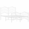 vidaXL Estructura cama sin colch&oacute;n con estribo metal blanco 120x200 cm