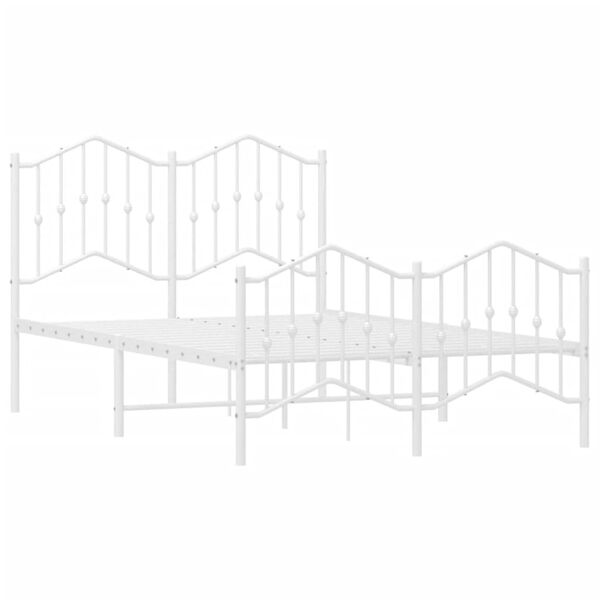 vidaXL Estructura cama sin colch&oacute;n con estribo metal blanco 120x200 cm