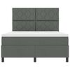 vidaXL Cama tipo Box Spring con cabecera Gris oscuro 160 x 200 cm tela