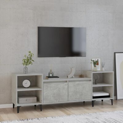 vidaXL Mueble para TV madera contrachapada gris hormigón 160x35x55 cm