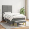 vidaXL Cama box spring con colch&oacute;n tela gris oscuro 100x200 cm